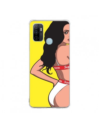 Coque Oppo A53 / A53s Pop Art Femme Jaune - Mikadololo