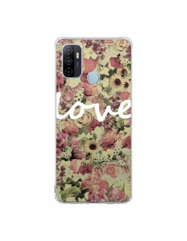 Coque Oppo A53 / A53s Love Blanc Flower - Monica Martinez