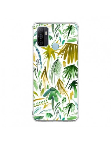 Coque Oppo A53 / A53s Brushstrokes Tropical Palms Green - Ninola Design