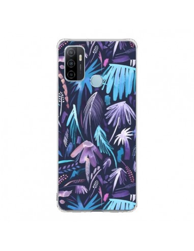 Coque Oppo A53 / A53s Brushstrokes Tropical Palms Navy - Ninola Design