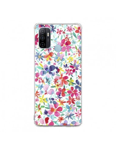 Coque Oppo A53 / A53s Colorful Flowers Petals Blue - Ninola Design