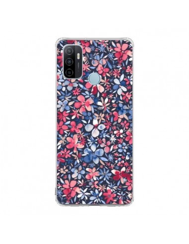 Coque Oppo A53 / A53s Colorful Little Flowers Navy - Ninola Design
