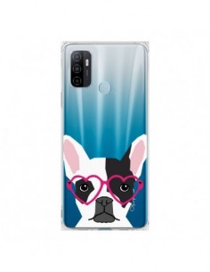Coque Oppo A53 / A53s Bulldog Français Lunettes Coeurs...