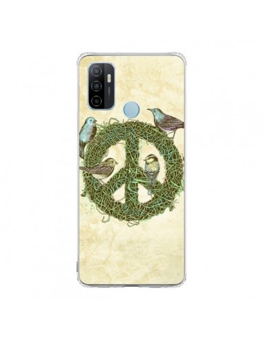 Coque Oppo A53 / A53s Peace And Love Nature Oiseaux - Rachel Caldwell