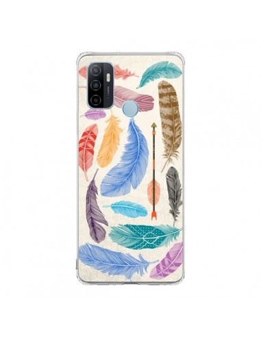 Coque Oppo A53 / A53s Feather Plumes Multicolores - Rachel Caldwell
