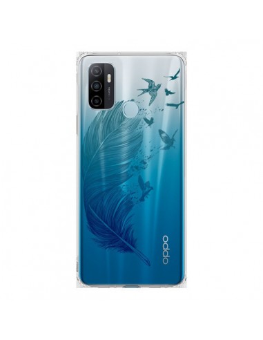 Coque Oppo A53 / A53s Plume Feather Fly Away Transparente - Rachel Caldwell