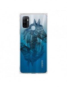 Coque Oppo A53 / A53s Cheval Horse Double Transparente -...