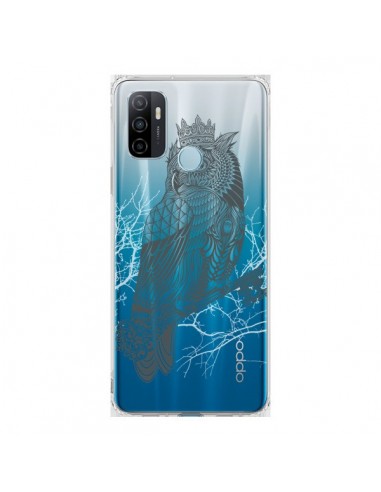 Coque Oppo A53 / A53s Owl King Chouette Hibou Roi Transparente - Rachel Caldwell