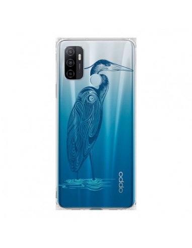 Coque Oppo A53 / A53s Heron Blue Oiseau Transparente - Rachel Caldwell