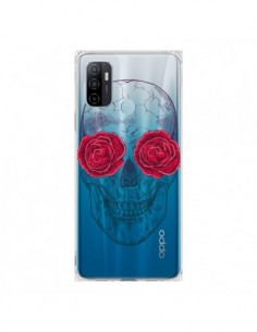 Coque Oppo A53 / A53s Tête de Mort Rose Fleurs...
