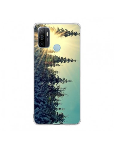 Coque Oppo A53 / A53s Hiver Paysage Neige Montagnes Sapins Ski - R Delean