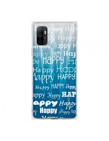 Coque Oppo A53 / A53s Happy Happy Blanc Transparente - R Delean