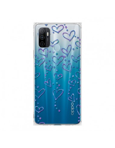 Coque Oppo A53 / A53s Floating hearts coeurs flottants Transparente - Sylvia Cook