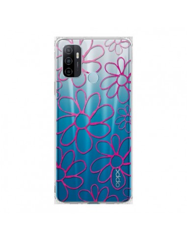 Coque Oppo A53 / A53s Flower Garden Pink Fleur Transparente - Sylvia Cook