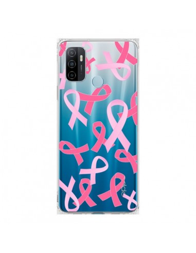 Coque Oppo A53 / A53s Pink Ribbons Ruban Rose Transparente - Sylvia Cook