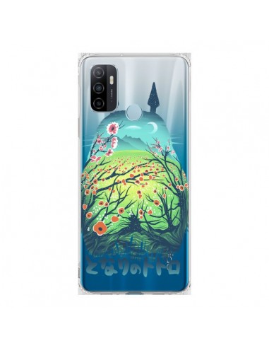 Coque Oppo A53 / A53s Totoro Manga Flower Transparente - Victor Vercesi