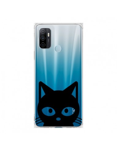 Coque Oppo A53 / A53s Tête Chat Noir Cat Transparente - Yohan B.