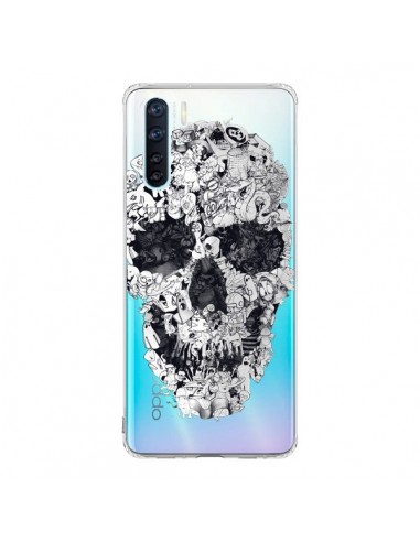 Coque Oppo Reno3 / A91 Doodle Skull Dessin Tête de Mort Transparente - Ali Gulec