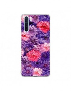 Coque Oppo Reno3 / A91 Fleurs Violettes Flower Storm -...