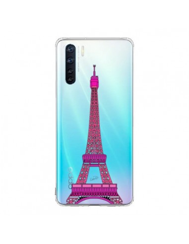 Coque Oppo Reno3 / A91 Tour Eiffel Rose Paris Transparente - Asano Yamazaki