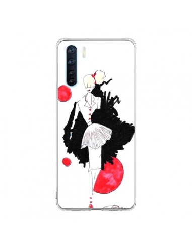 Coque Oppo Reno3 / A91 Demoiselle Femme Fashion Mode Rouge - Cécile