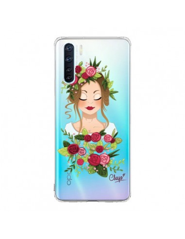 Coque Oppo Reno3 / A91 Femme Closed Eyes Fleurs Transparente - Chapo