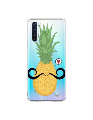 Coque Oppo Reno3 / A91 Ananas Moustache Transparente - Chapo