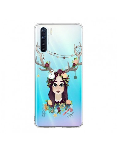 Coque Oppo Reno3 / A91 Christmas Girl Femme Noel Bois Cerf Transparente - Chapo