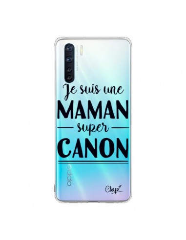 Coque Oppo Reno3 / A91 Je suis une Maman super Canon Transparente - Chapo