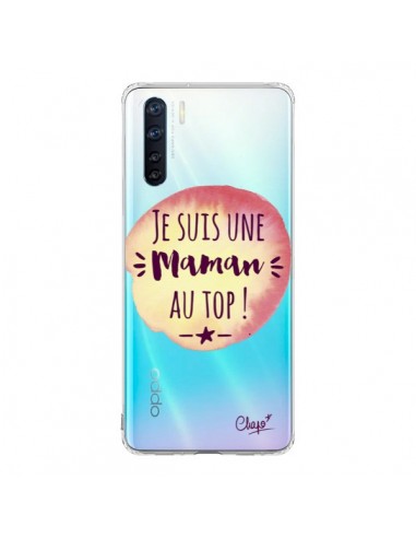 Coque Oppo Reno3 / A91 Je suis une Maman au Top Orange Transparente - Chapo