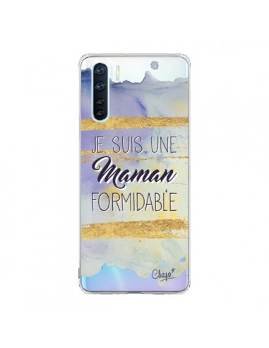 Coque Oppo Reno3 / A91 Je suis une Maman Formidable Violet Transparente - Chapo