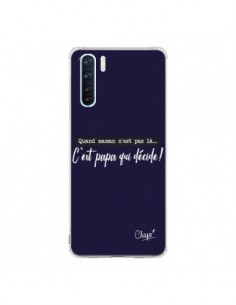 Coque Oppo Reno3 / A91 C'est Papa qui Décide Bleu Marine...