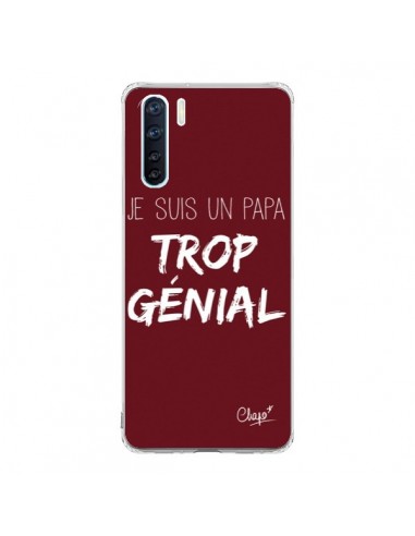 Coque Oppo Reno3 / A91 Je suis un Papa trop Génial Rouge Bordeaux - Chapo
