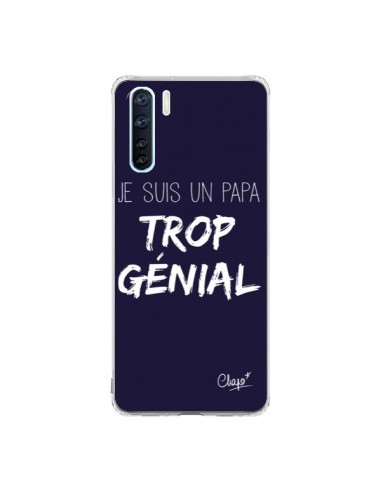 Coque Oppo Reno3 / A91 Je suis un Papa trop Génial Bleu Marine - Chapo