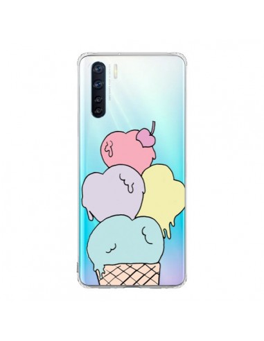 Coque Oppo Reno3 / A91 Ice Cream Glace Summer Ete Coeur Transparente - Claudia Ramos