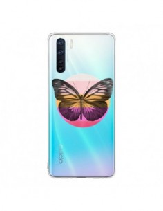Coque Oppo Reno3 / A91 Papillon Butterfly Transparente -...