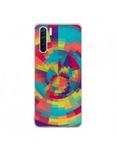 Coque Oppo Reno3 / A91 Spirale de Couleurs Rouge Vert -...