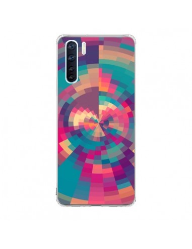 Coque Oppo Reno3 / A91 Spirales de Couleurs Rose Violet - Eleaxart