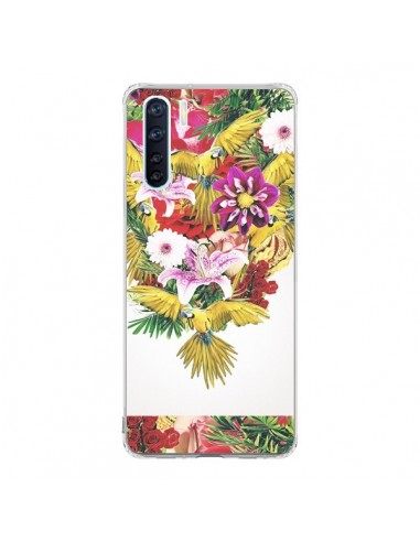 Coque Oppo Reno3 / A91 Parrot Floral Perroquet Fleurs - Eleaxart