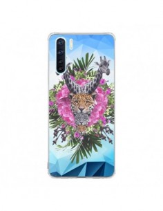 Coque Oppo Reno3 / A91 Girafes Lion Tigre Jungle - Eleaxart