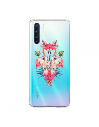 Coque Oppo Reno3 / A91 Tropicales Flamingos Tropical Flamant Rose Summer Ete - Eleaxart