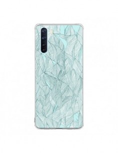 Coque Oppo Reno3 / A91 Courbes Meandre Bleu Vert Nuageux...