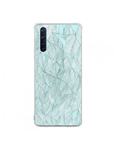 Coque Oppo Reno3 / A91 Courbes Meandre Bleu Vert Nuageux -  Léa Clément