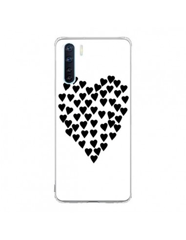 Coque Oppo Reno3 / A91 Coeur en coeurs noirs - Project M