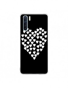 Coque Oppo Reno3 / A91 Coeur en coeurs blancs - Project M