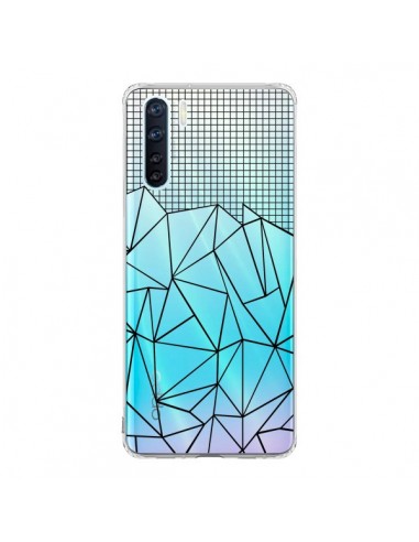 Coque Oppo Reno3 / A91 Lignes Grille Grid Abstract Noir Transparente - Project M
