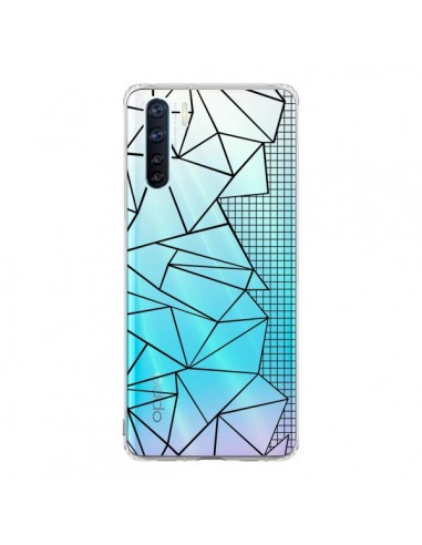 Coque Oppo Reno3 / A91 Lignes Grilles Side Grid Abstract Noir Transparente - Project M