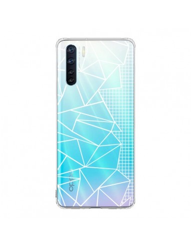 Coque Oppo Reno3 / A91 Lignes Grilles Side Grid Abstract Blanc Transparente - Project M
