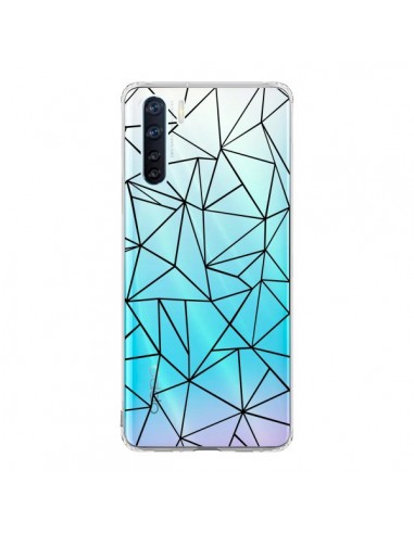 Coque Oppo Reno3 / A91 Lignes Triangles Grid Abstract Noir Transparente - Project M