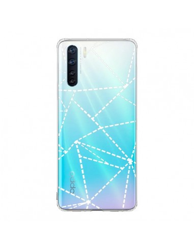 Coque Oppo Reno3 / A91 Lignes Points Abstract Blanc Transparente - Project M
